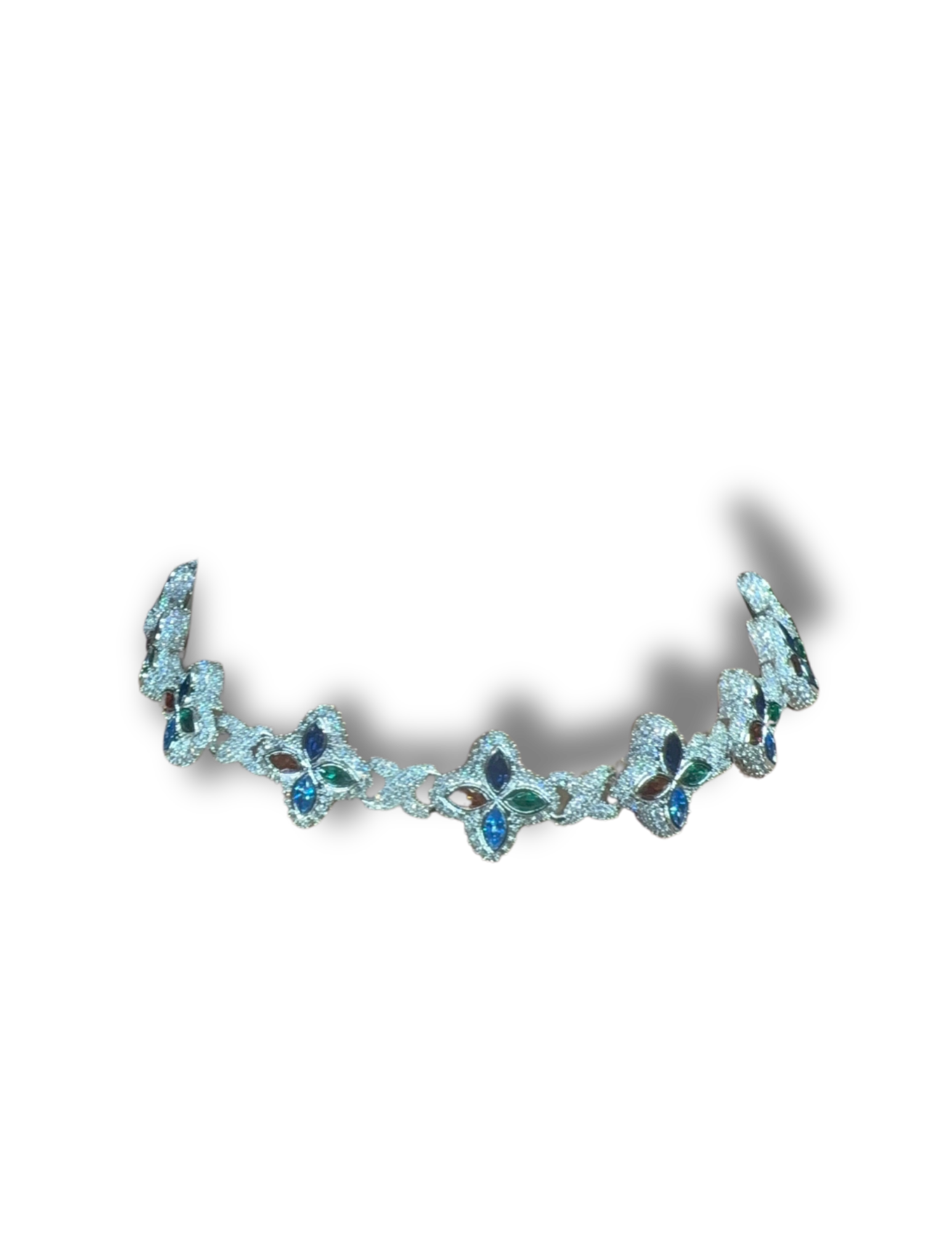 Hip hop jewelry and designer chains at GYVYN Beauty Supply Decatur GA - Silver chains with colorful stones